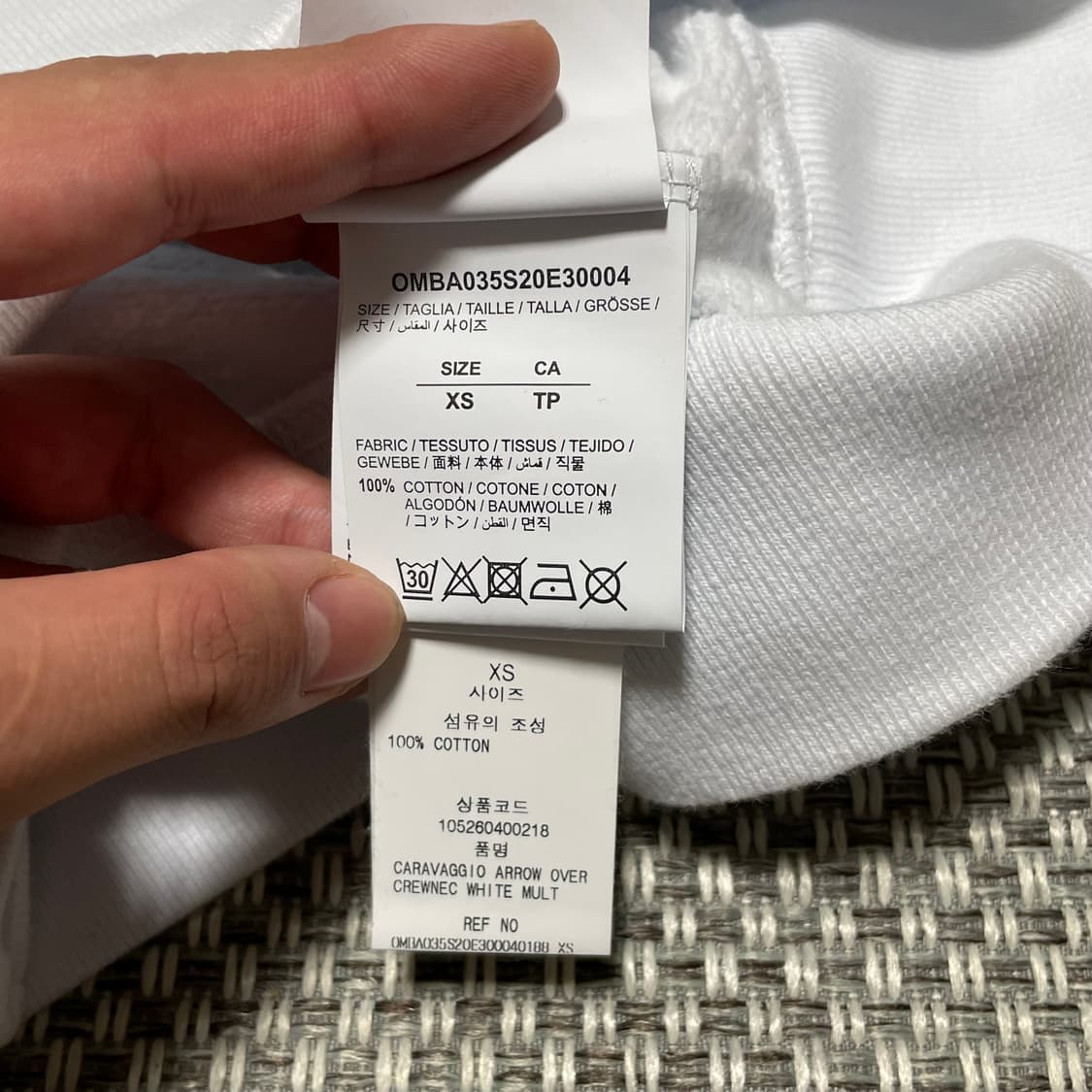 오프화이트 카라바지오 맨투맨 새제품 상품이미지5