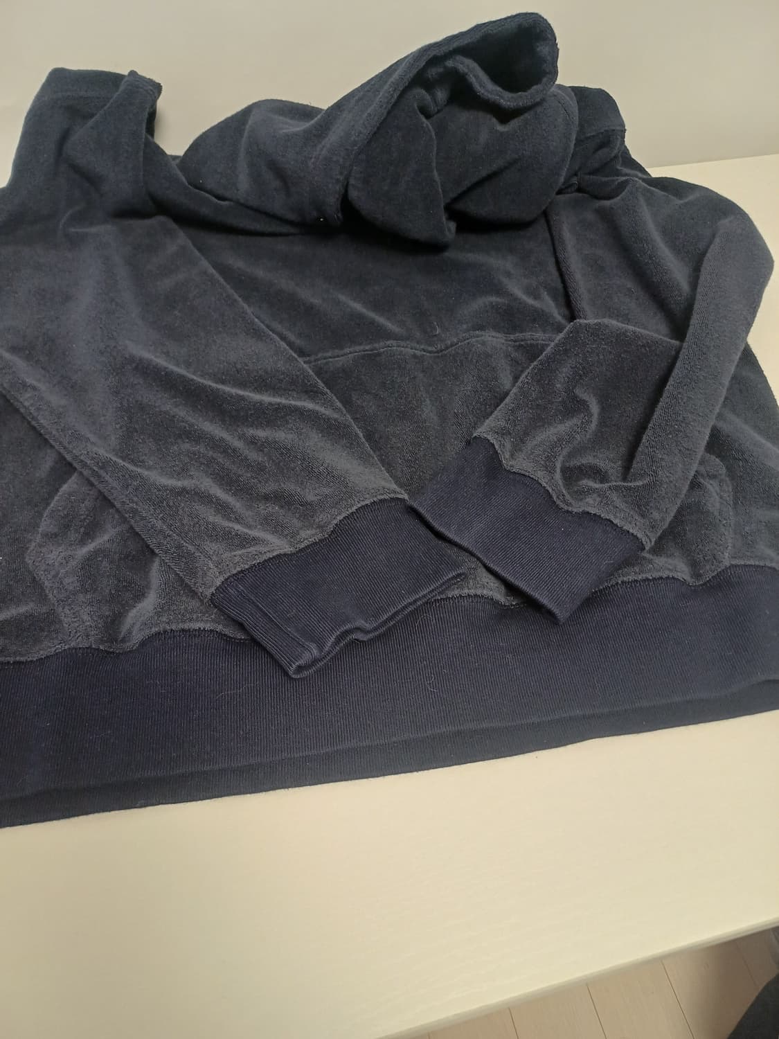 [L] 에디바우어 스냅 버튼 테리 오버핏 후드티 (네이비) 상품이미지6