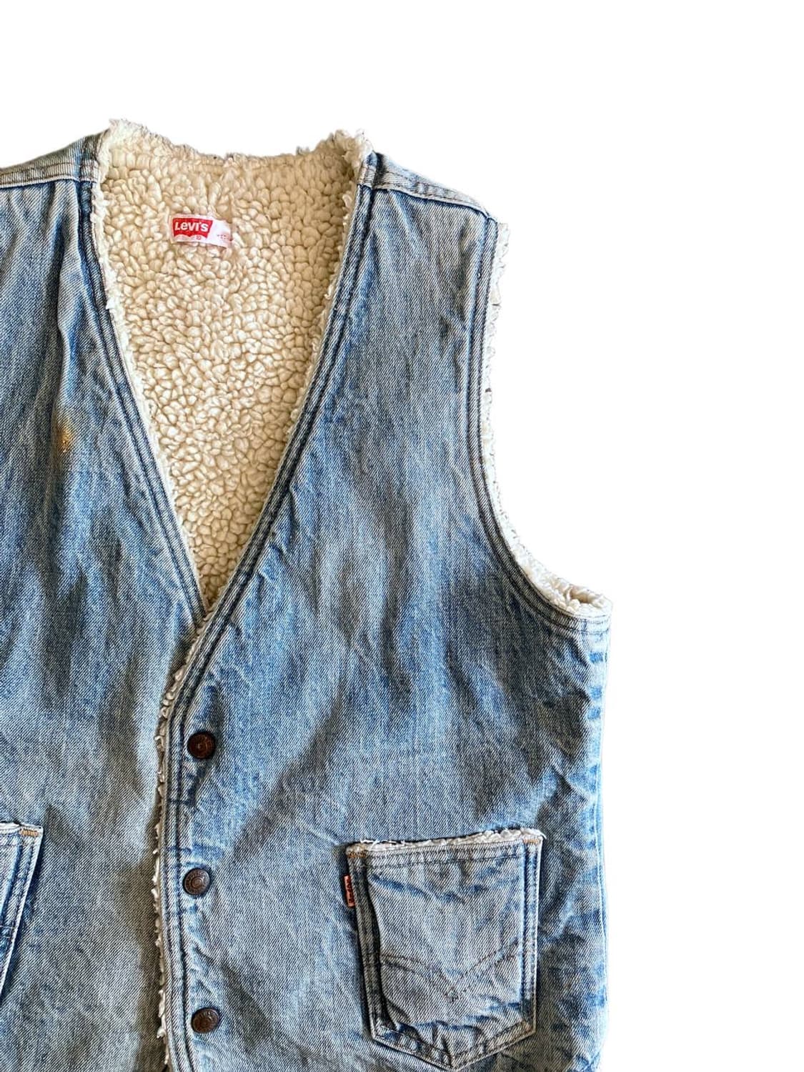 80s levis orange tab sherpa denim vest 상품이미지3