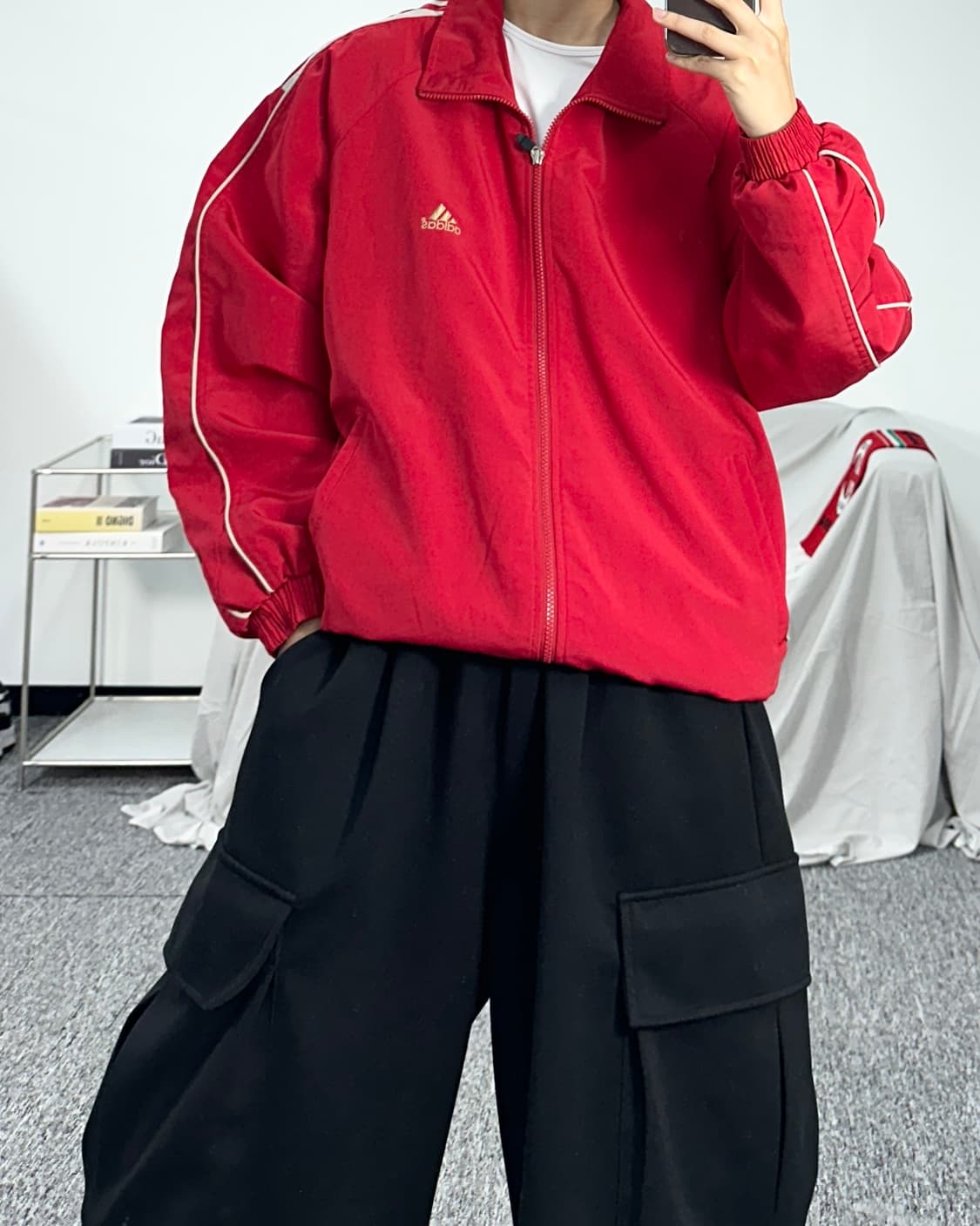 아디다스 90s 올드스쿨 레드 바람막이 100 상품이미지4