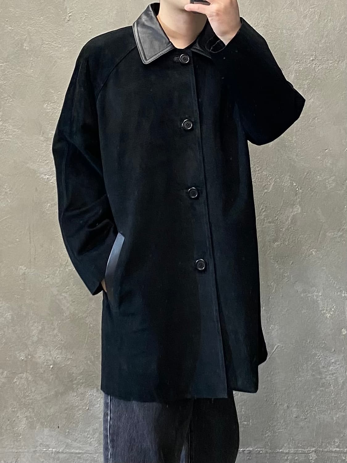 [L] 90s Vintage 빈티지 리얼 스웨이드 레더 코트 상품이미지10