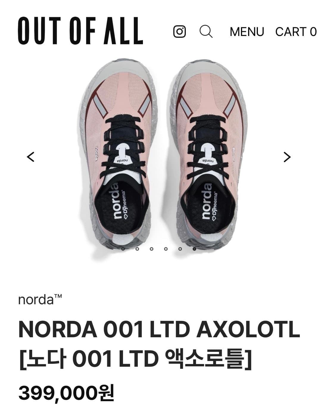 노다 norda 러닝화 001 LTD 엑소로틀 38.5 25cm 상품이미지1