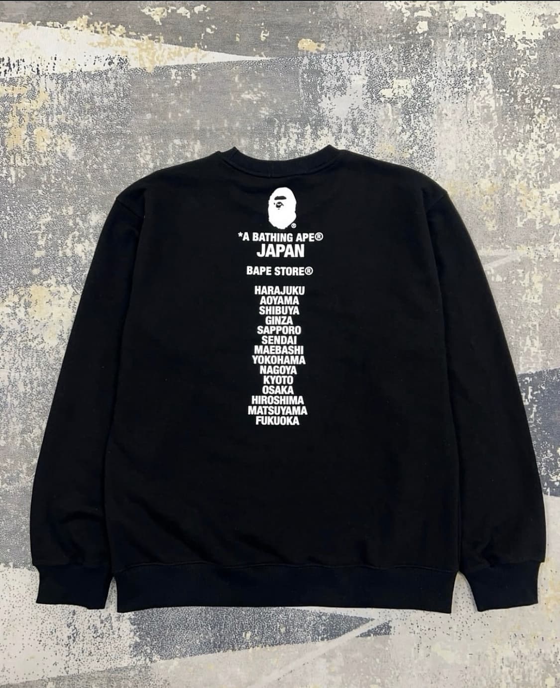 베이프 Bape 레터링헤드로고 맨투맨 블랙 상품이미지2