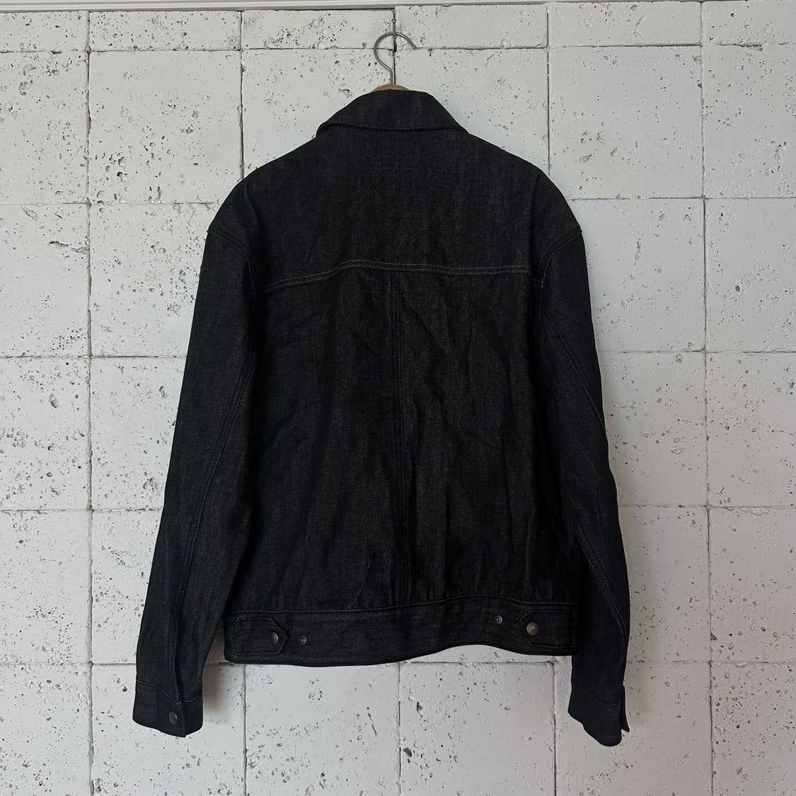 M 비슬로우 셀비지 데님 트러커 자켓 블랙 상품이미지7