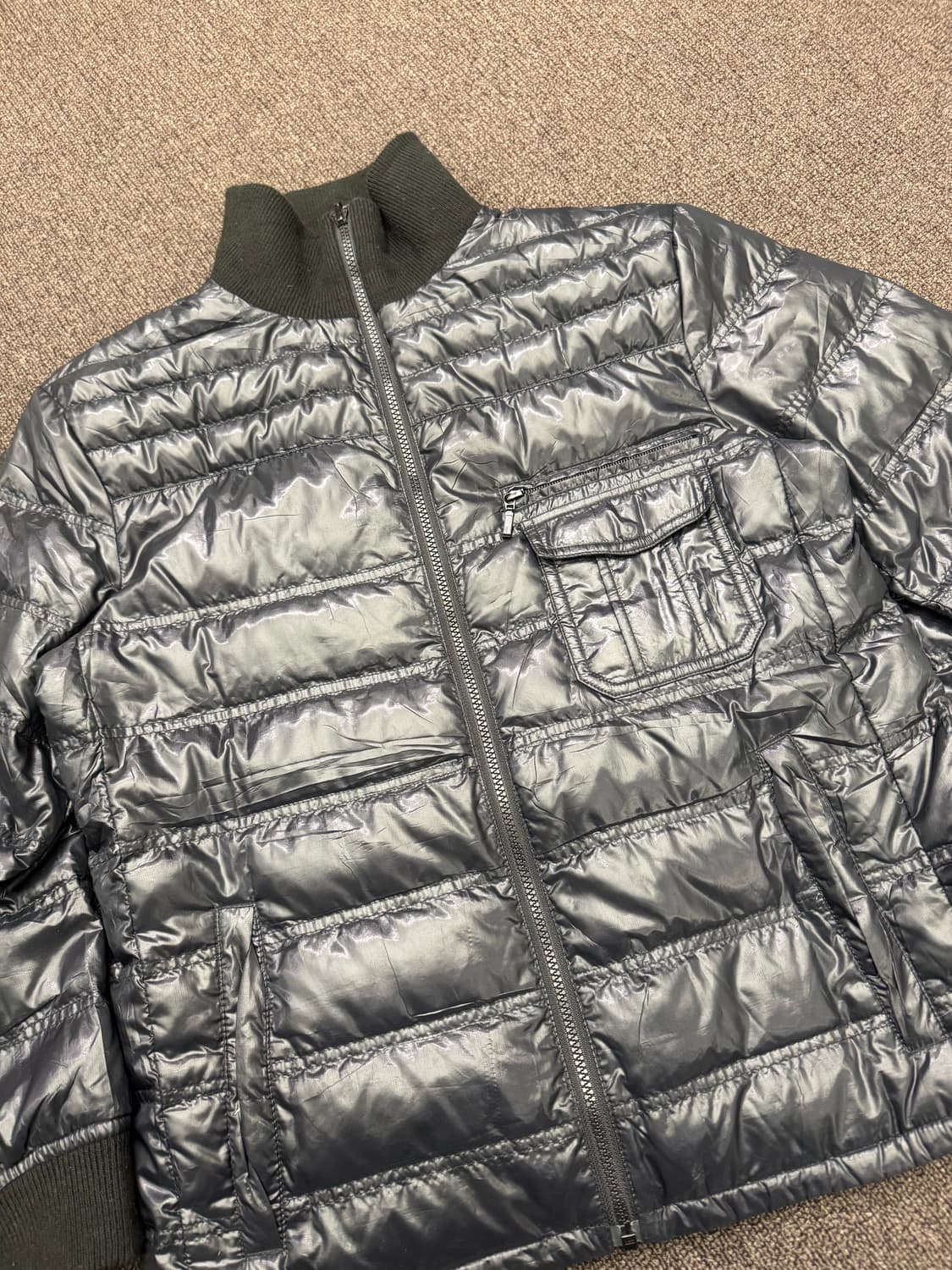 L)Japanese vintage 유니클로 니트 경량 패딩 상품이미지4