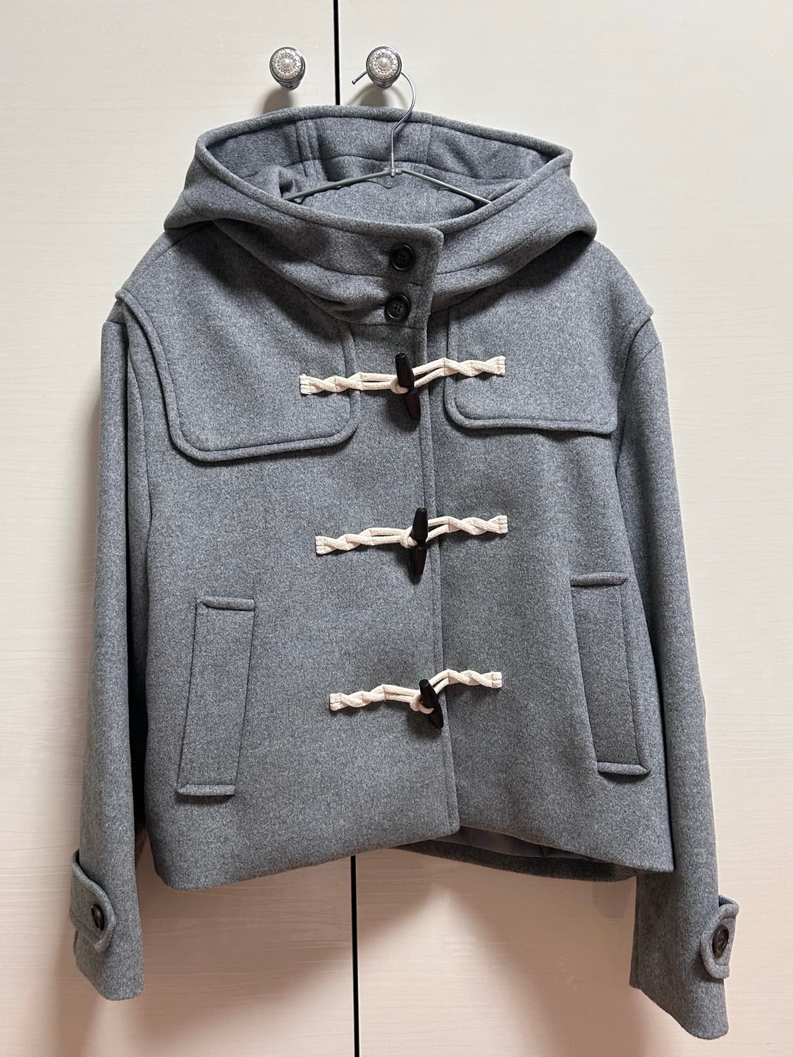 스파오 여성 숏 더플코트 M 회색 상품이미지1