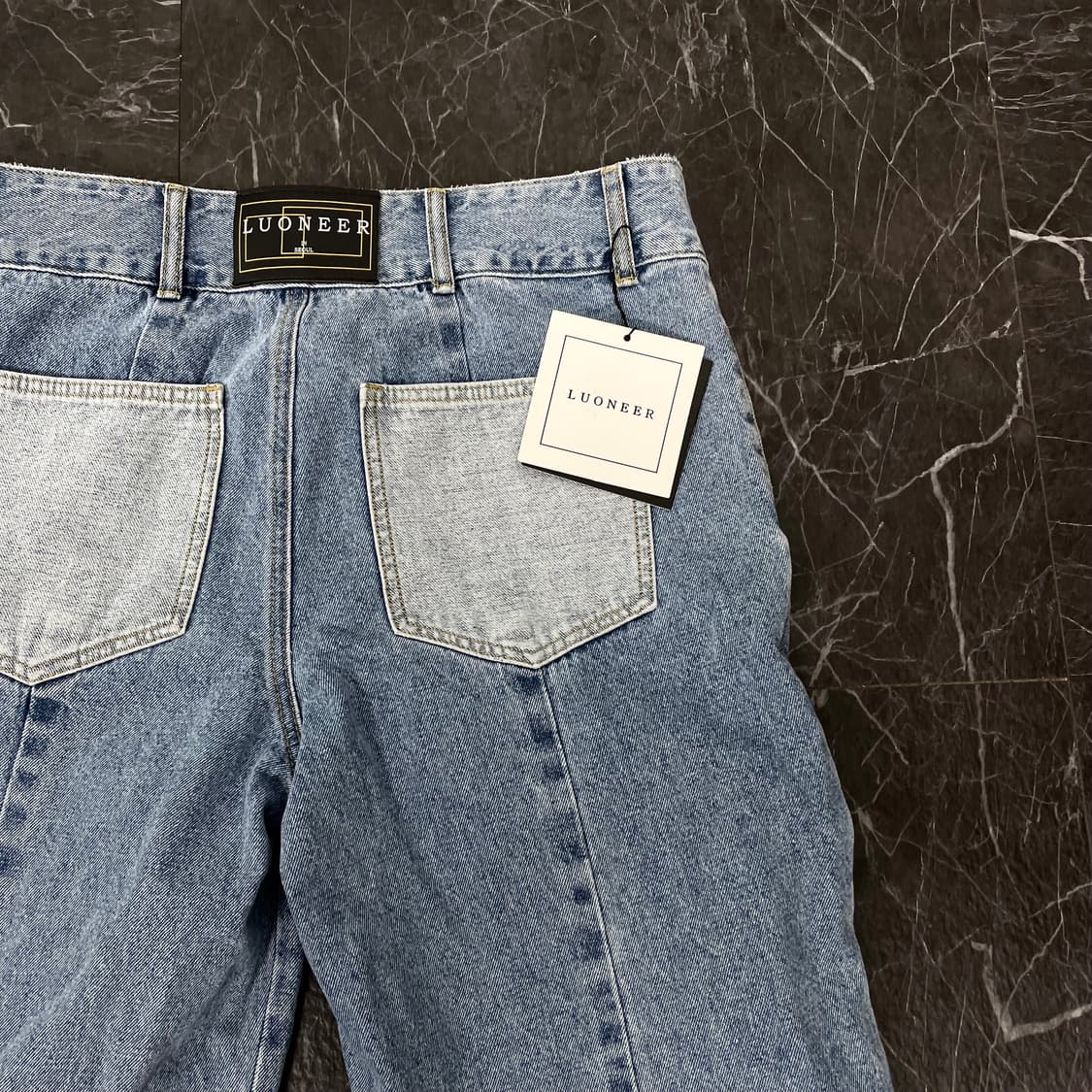 (새상품) 36in 루오니어 그런지 와이드 데님 팬츠 상품이미지8