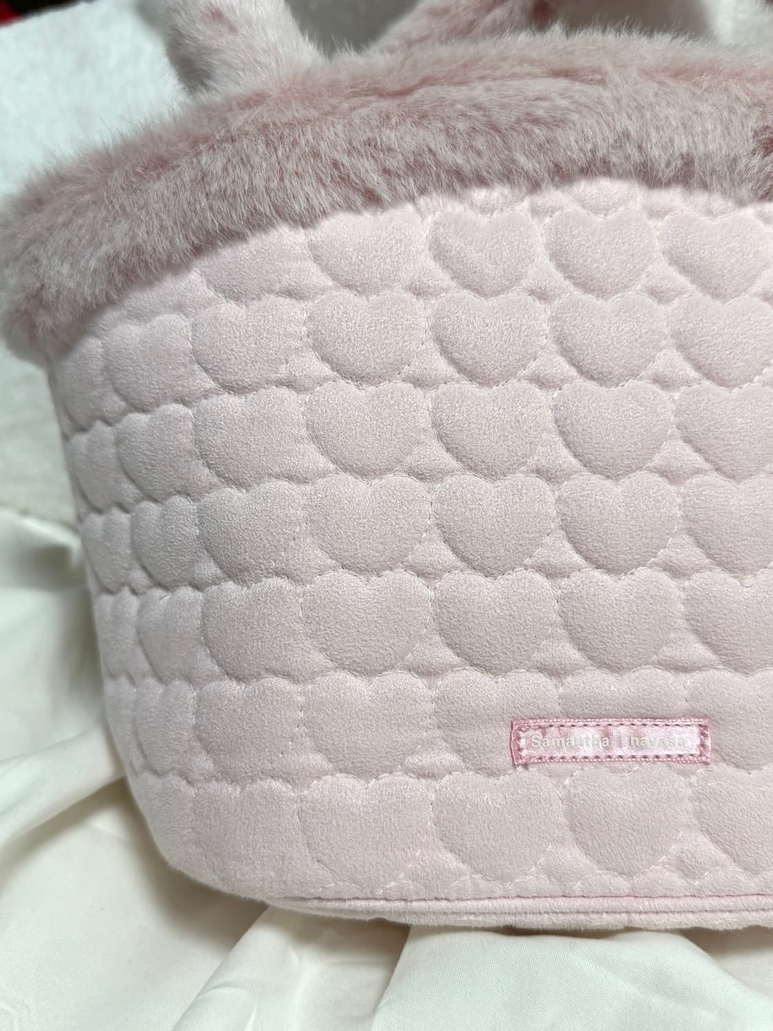사만다타바사 핑크 하트 퀼팅 토트백 빈티지 상품이미지7