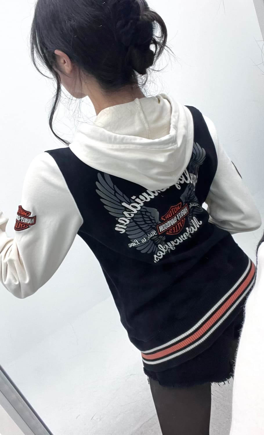 Harley Davidson 윙 레터링 프린팅 후드집업 상품이미지3