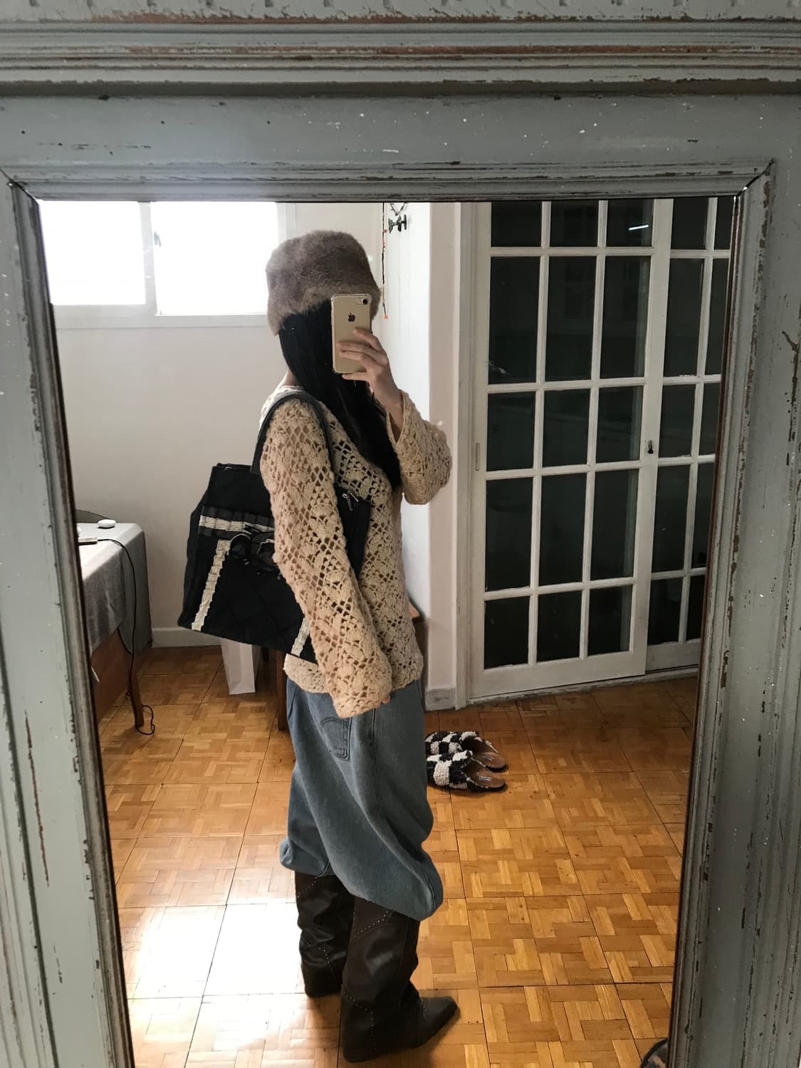 vintage denim lace bag 상품이미지4