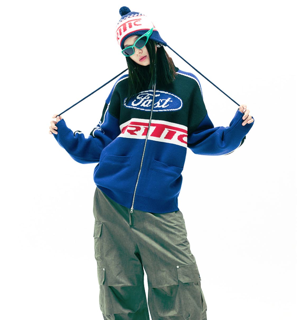 크리틱 오버핏 니트 집업 자켓  상품이미지1