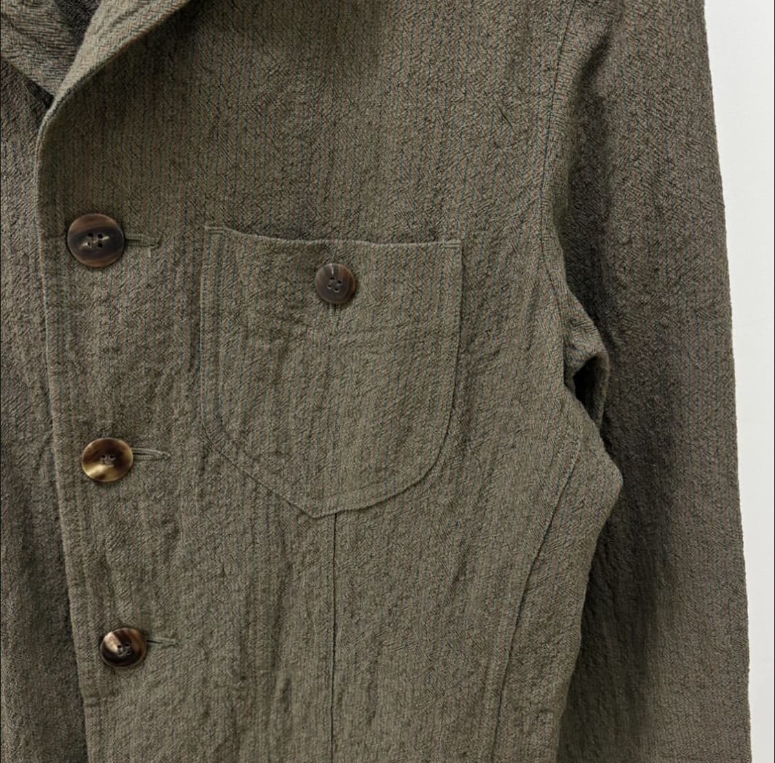 이세이미야케 맨 3버튼 그린 스트라이프 자켓 상품이미지3