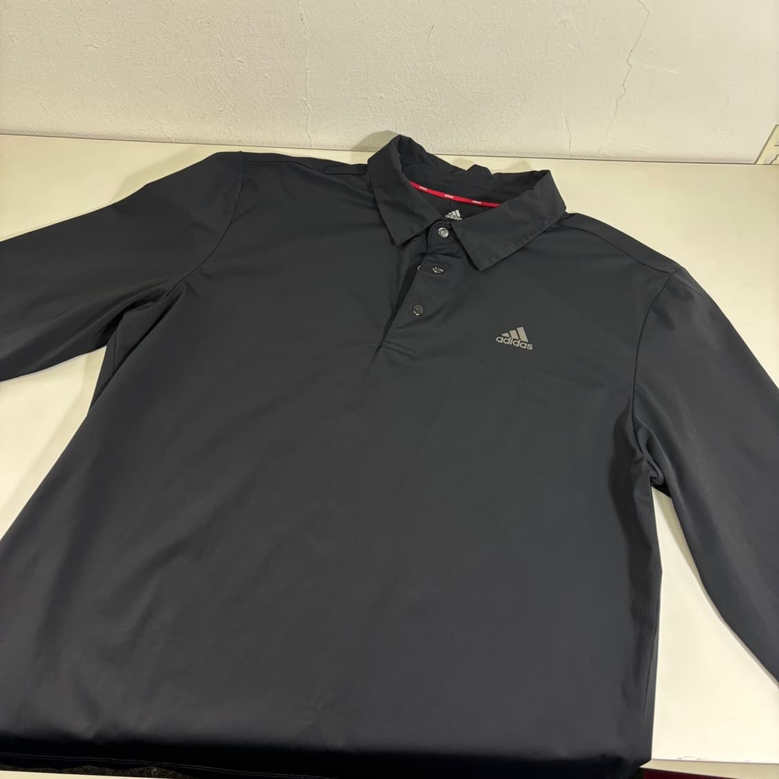 XL 105 아디다스골프 블랙 기본로고 나일론 골프 긴팔카라티 상품이미지1