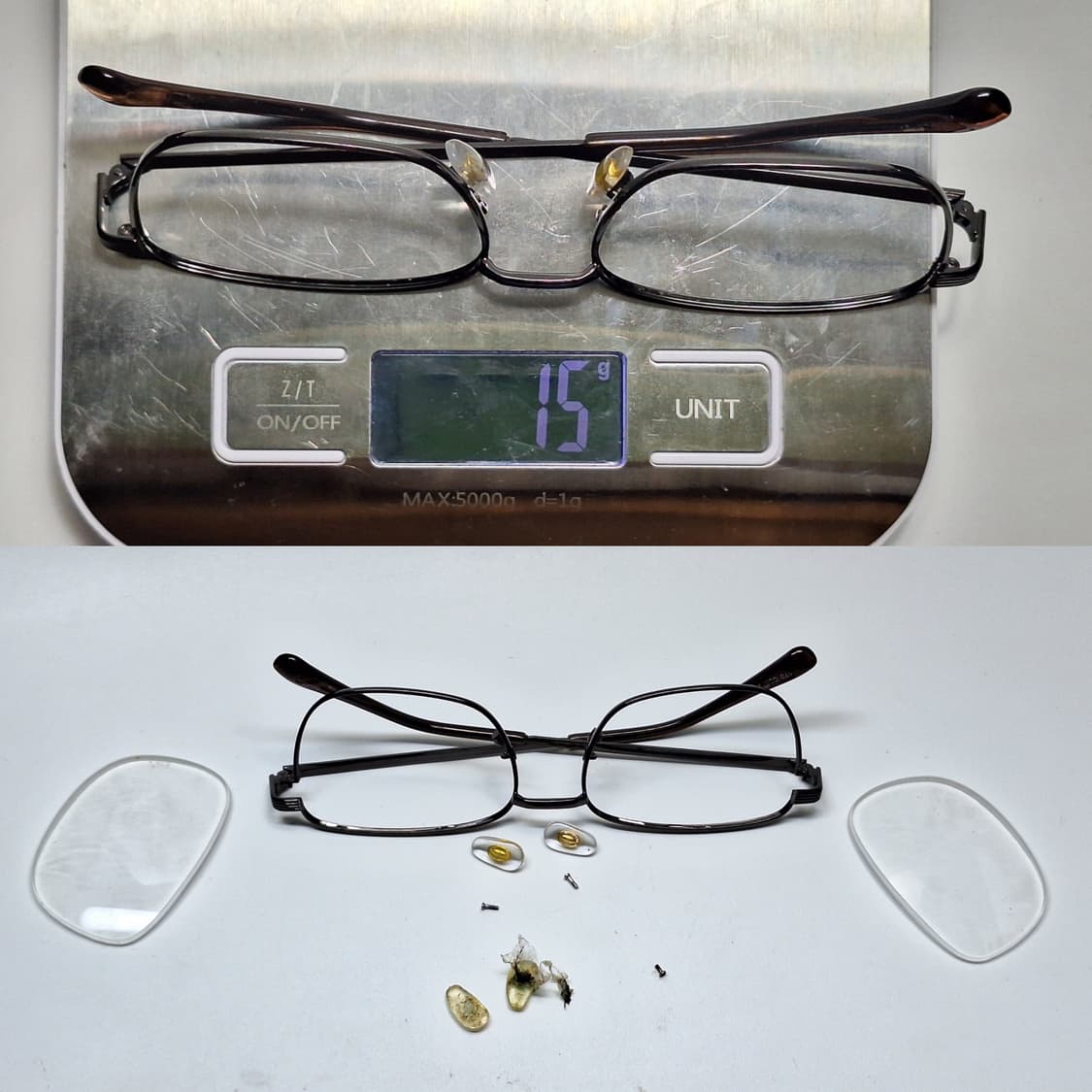 00s 일본 빈티지/ 건메탈 스퀘어 메탈 안경테 레트로 클래식 수입 패션 상품이미지7