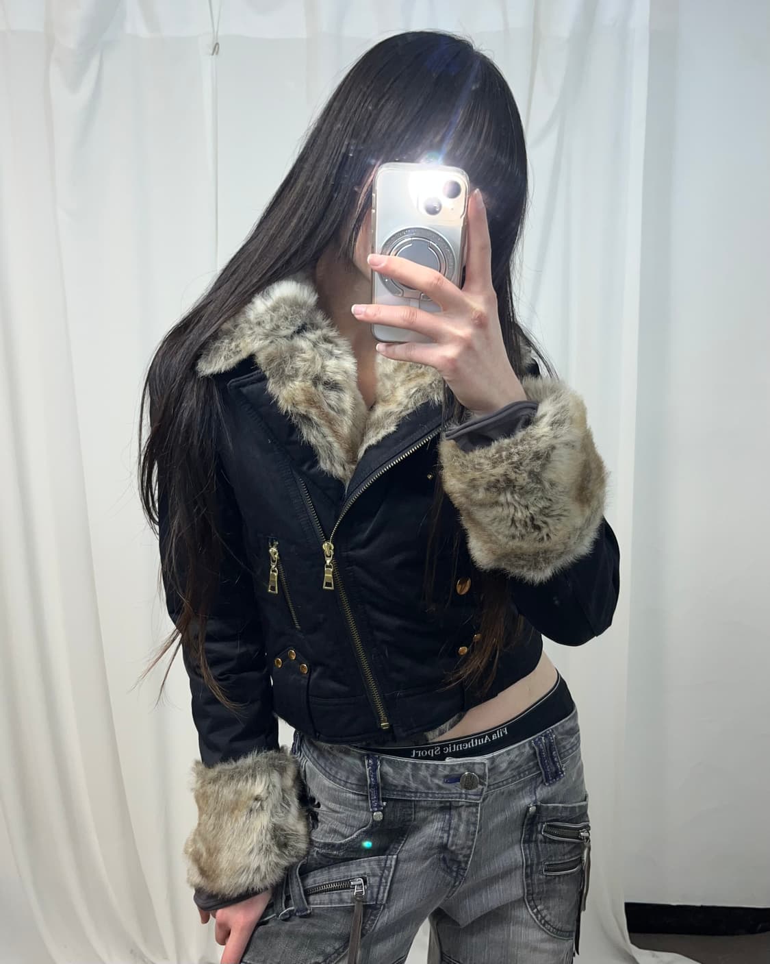 퍼 트리밍 패디드 자켓 상품이미지2