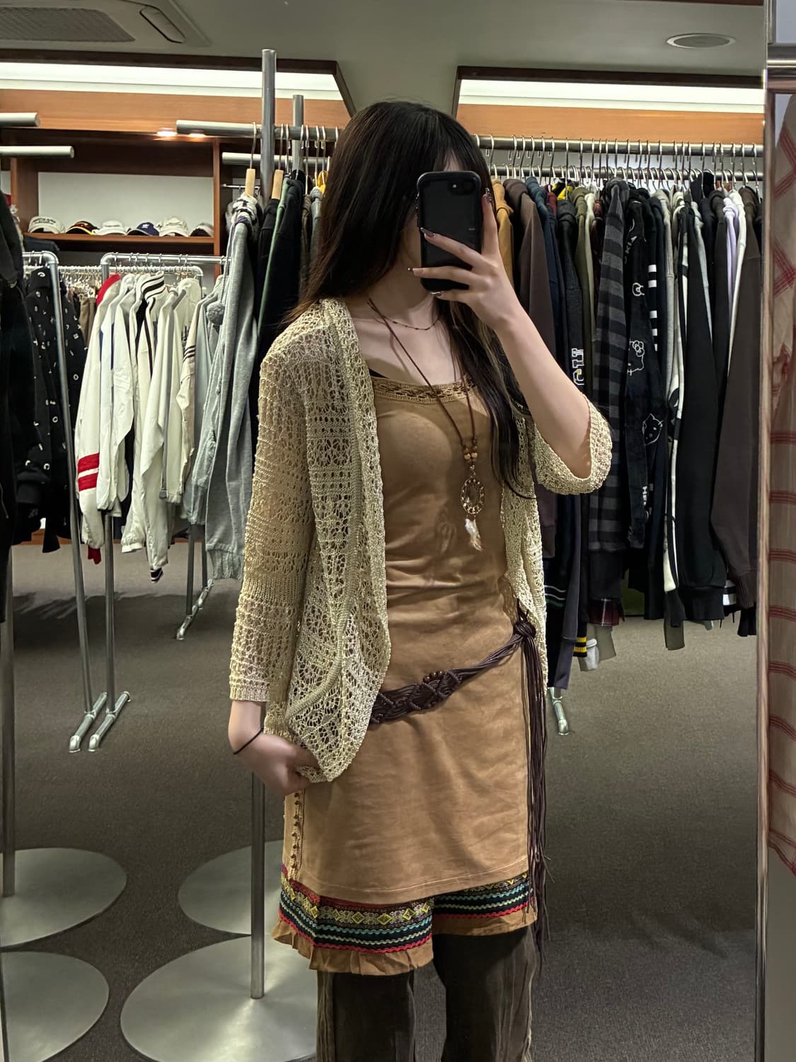 M~L)Japanese vintage 여성 크로셰 니트 가디건 상품이미지1