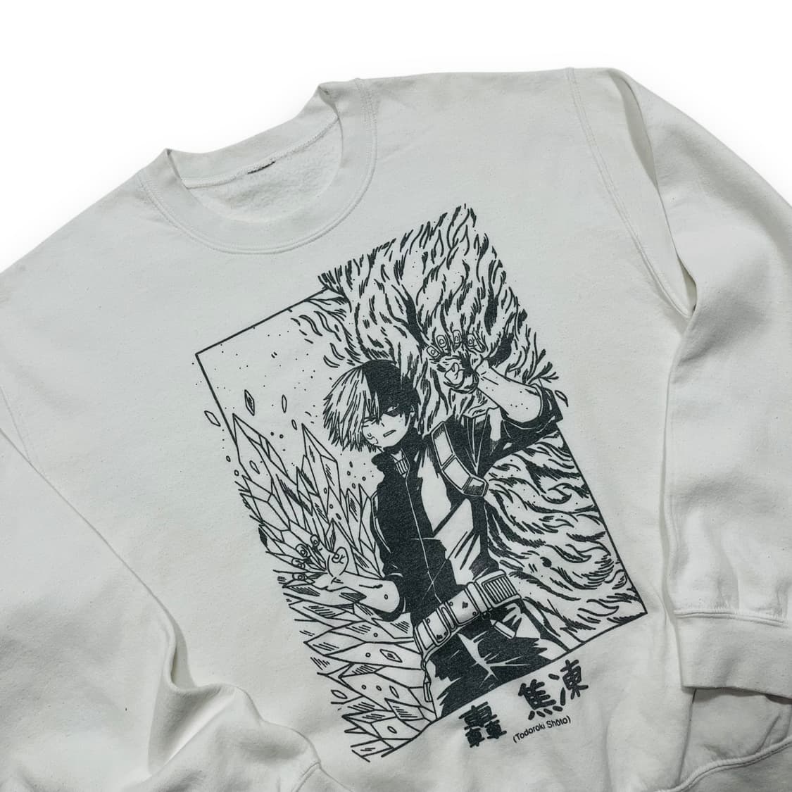 나의 히어로 아카데미아 “토도로키 쇼토” 화이트 맨투맨 상품이미지2