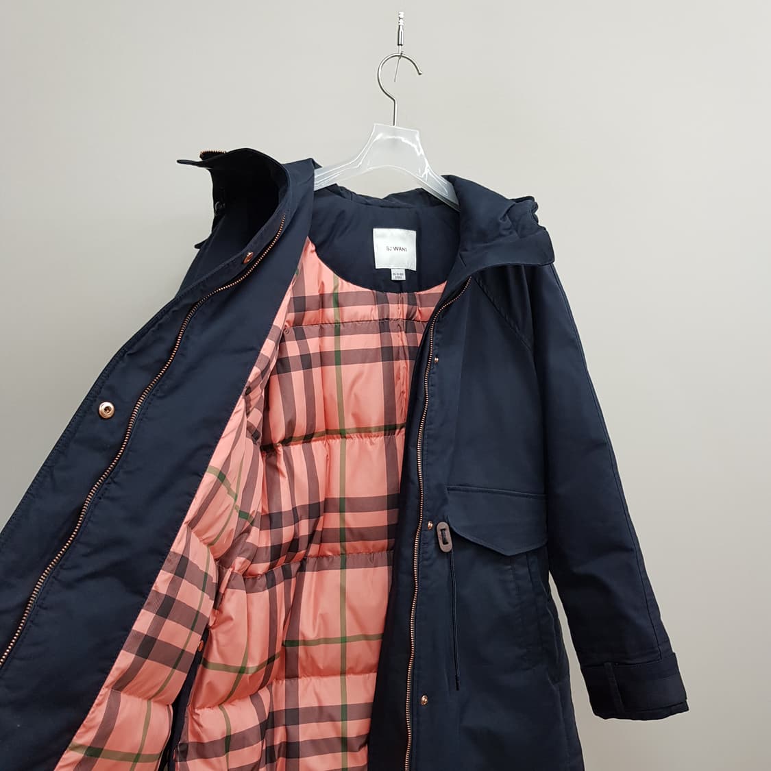 sjwani 2022 체크안감 후드 다운패딩 55사이즈 상품이미지6