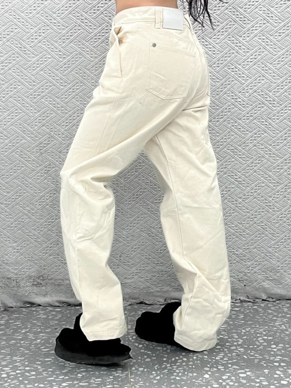 모드나인 빈티지 와이드 크림 코튼팬츠 31인치 C07710 상품이미지2