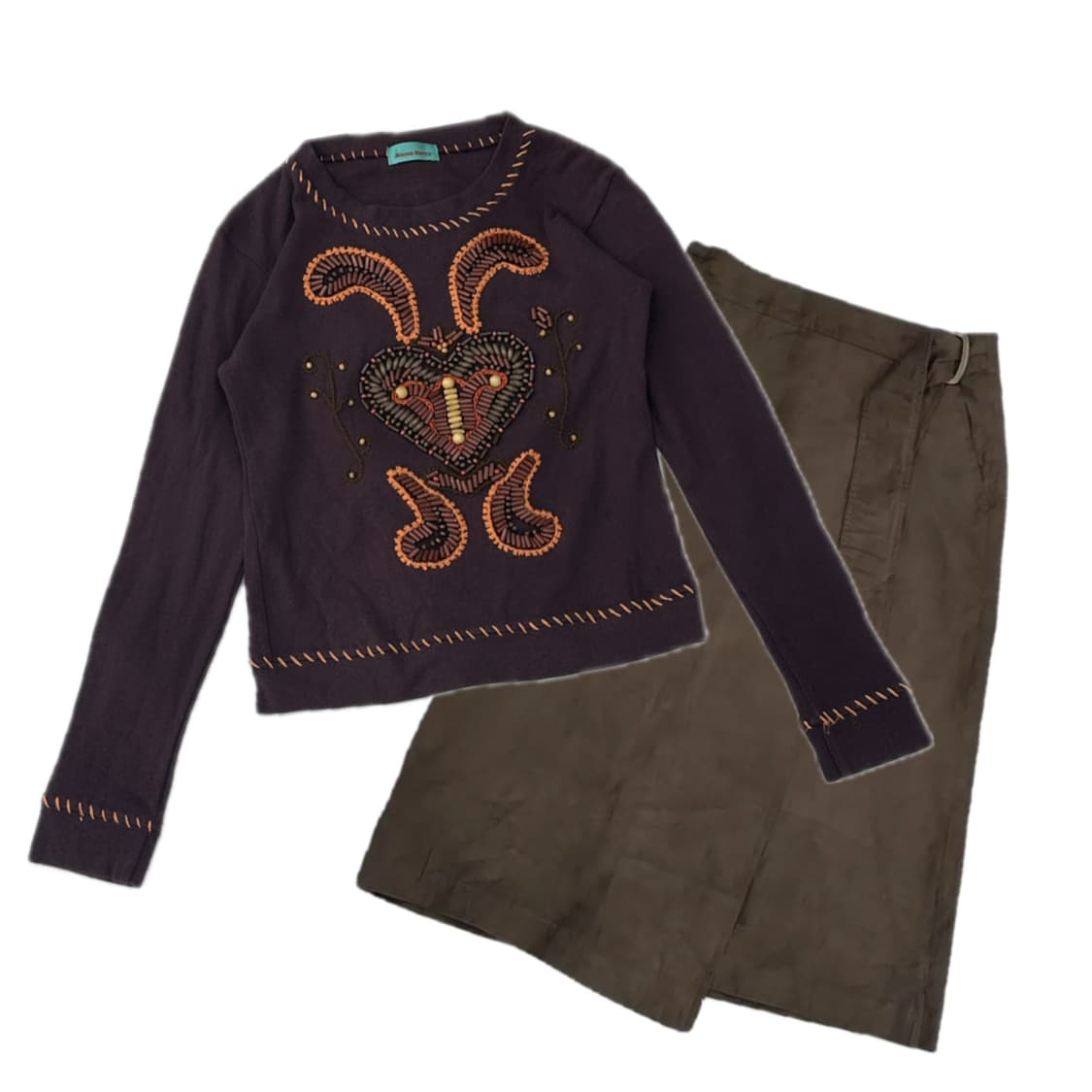 🌰하구미 에스닉 보헤미안 🌰가을 모리걸 우드비즈 브라운 코디세트 상품이미지2