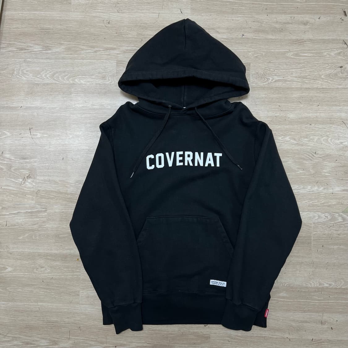 커버낫 남여공용 빅로고 와펜 후드티 [블랙] M/95 상품이미지1