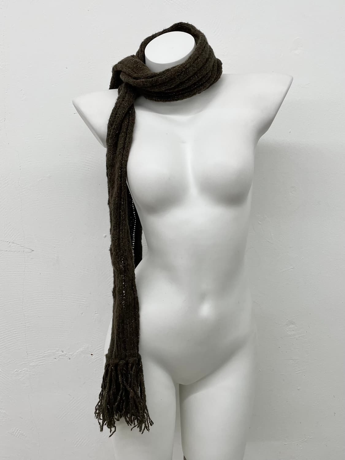 브라운 글리터 골지 머플러  상품이미지2