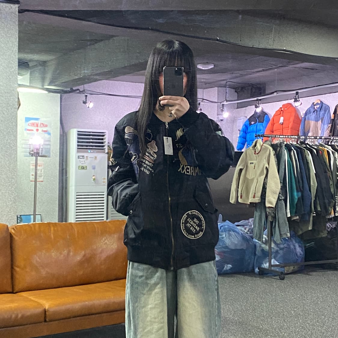 Force J 빈티지 패치 MA-1 항공점퍼 B4280 상품이미지1