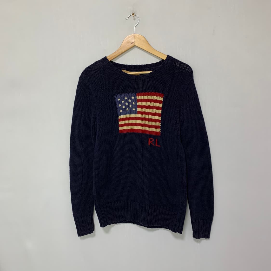 폴로 랄프로렌 성조기 니트 네이비 빈티지 스웨터 키즈 여성M-L 상품이미지1