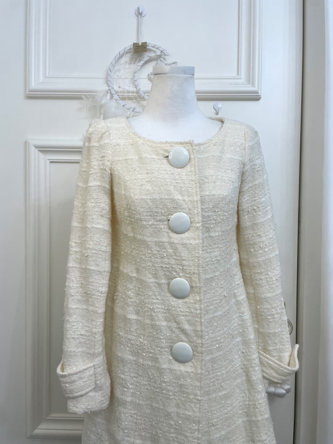 CECIL MCBEE ivory tweed lovely coat 상품이미지5