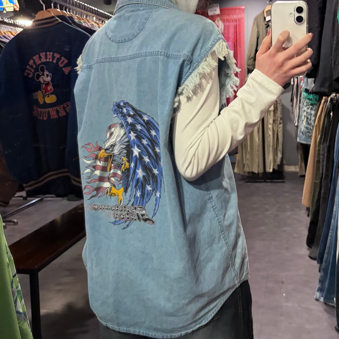  [IM] vtg 이글 프린팅 데님 베스트 상품이미지9