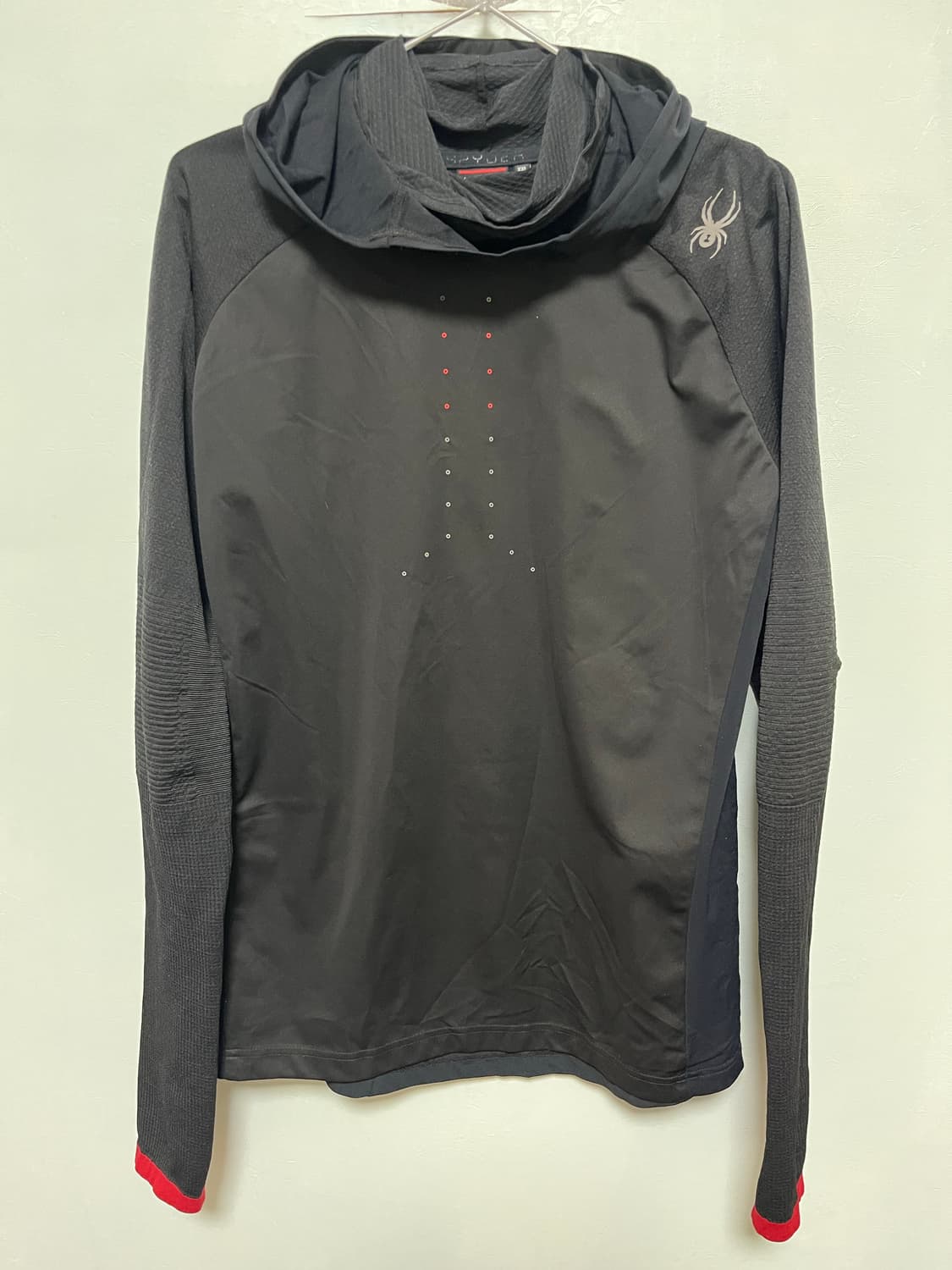 스파이더 블랙 웜업 후드집업 상품이미지1