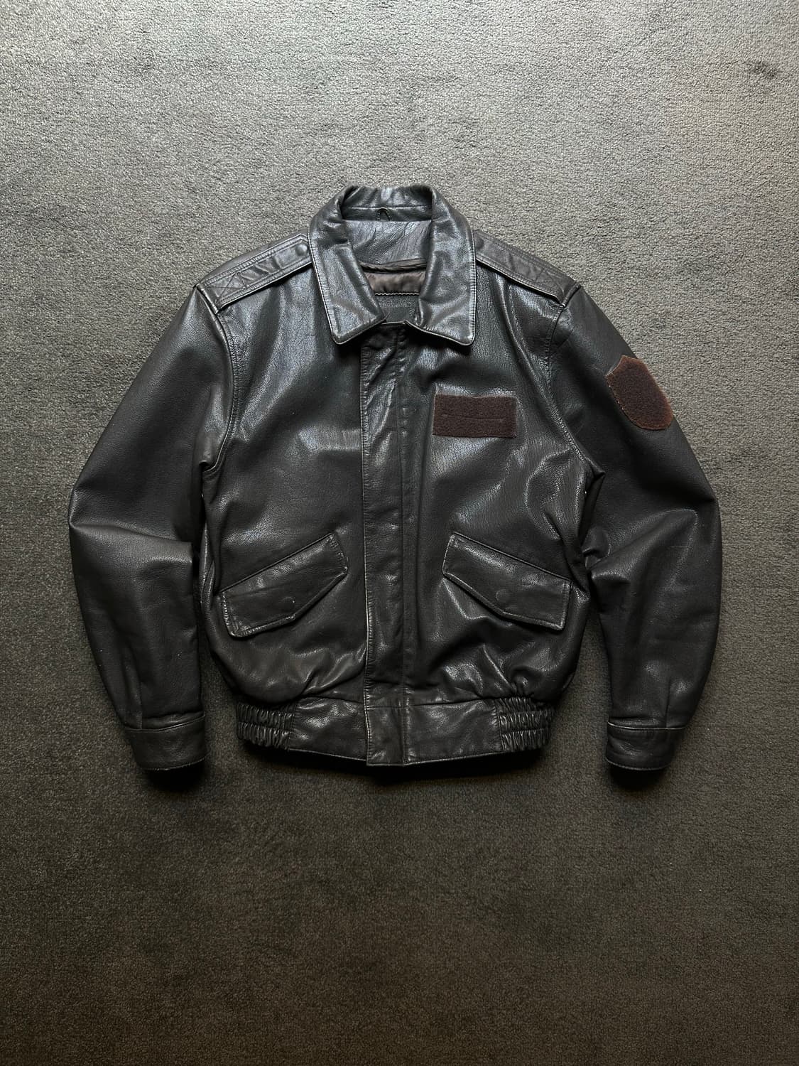 빈티지 A-2 플라이트 가죽 자켓 다크 브라운 M 상품이미지1
