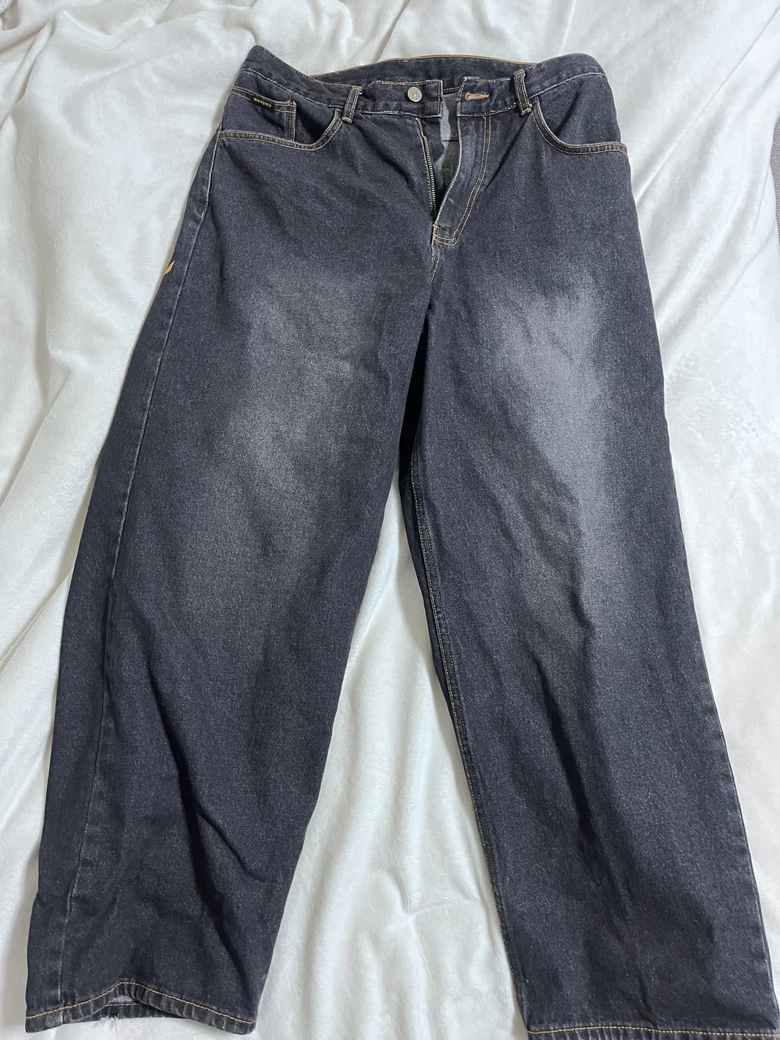 위캔더스 드워프 데님팬츠 흑청 M사이즈 상품이미지3