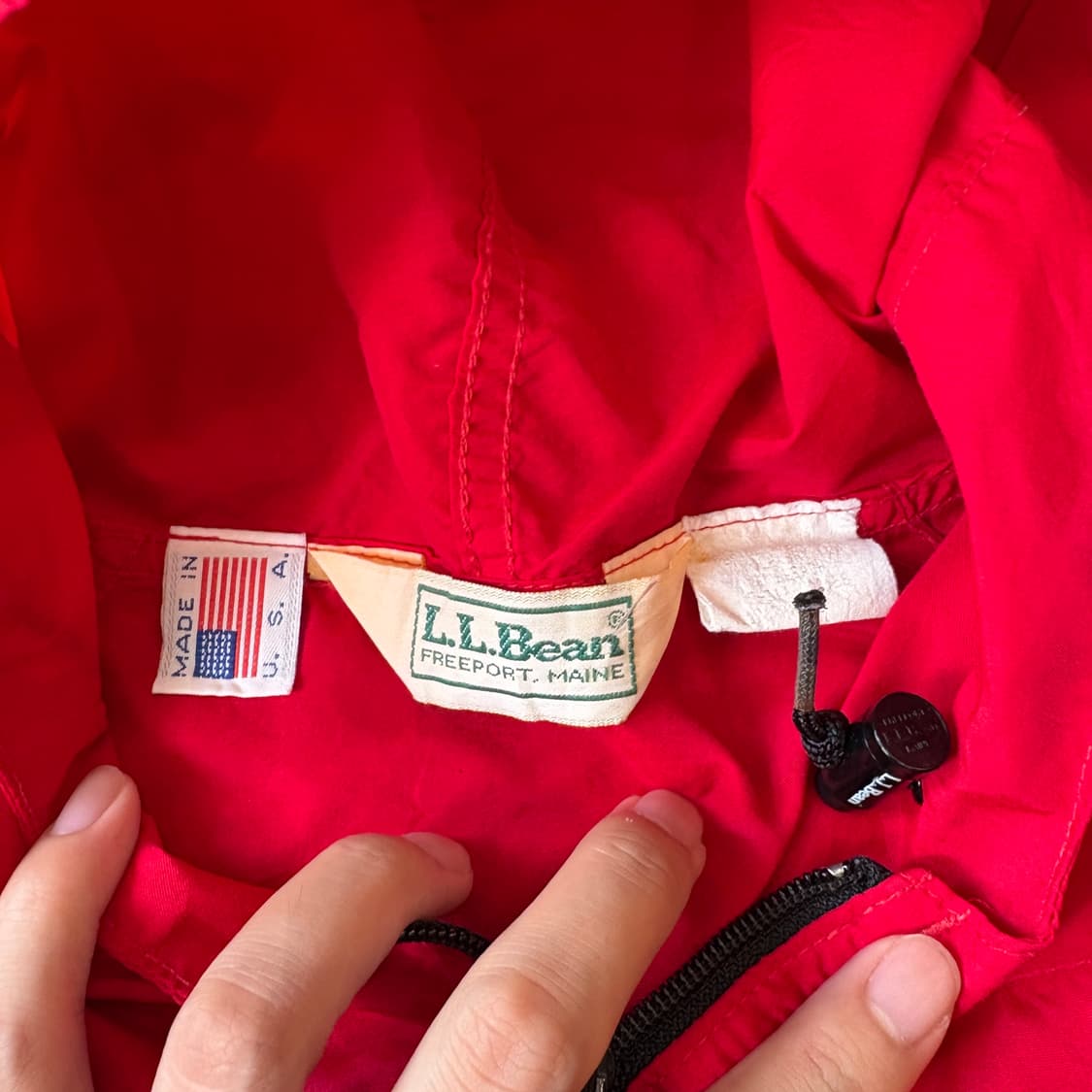 90s L.L.bean 90년대 미국 생산 엘엘빈 레드 아노락 바람막이  상품이미지6