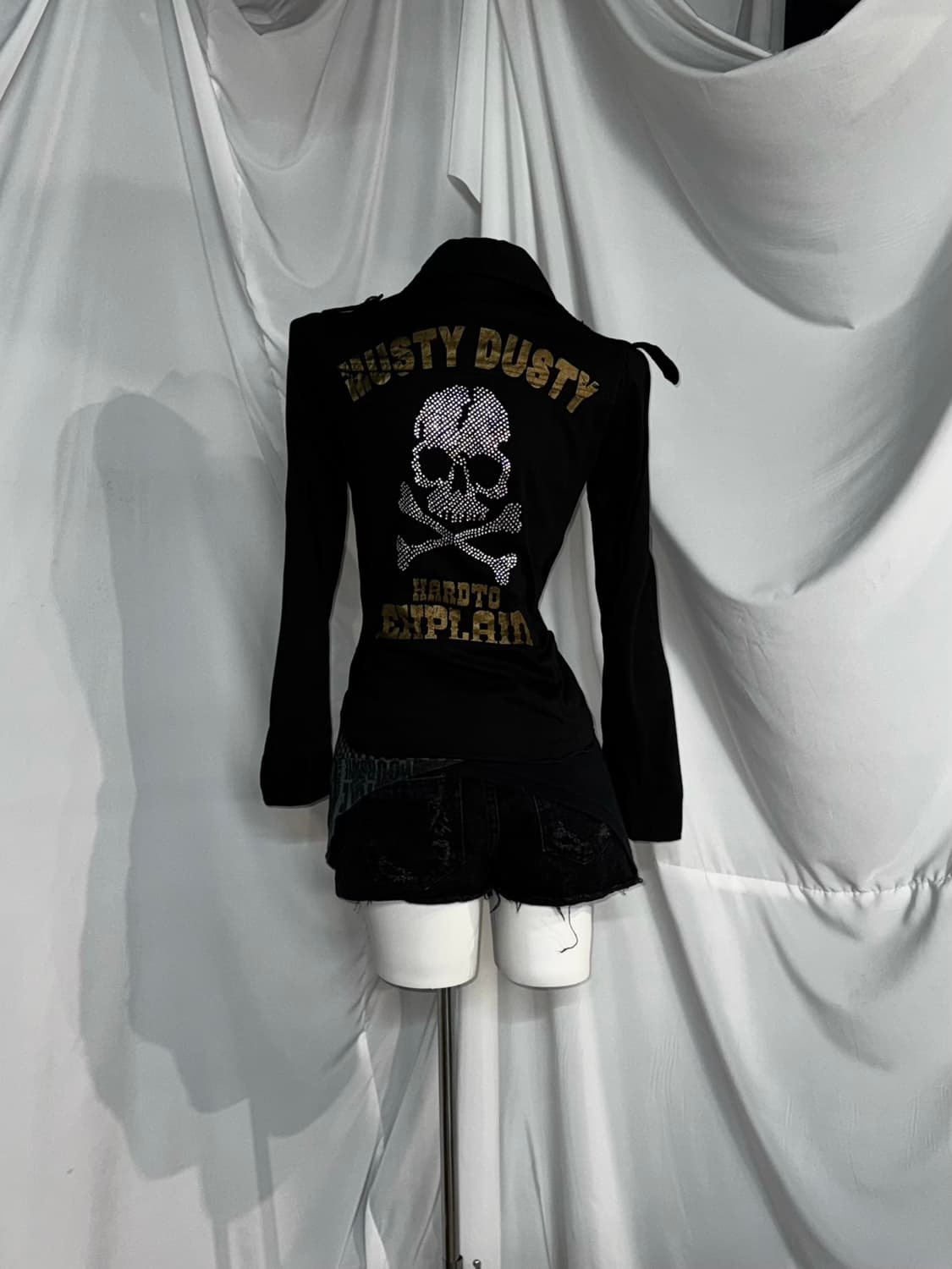 랙아웃 무채색 펑투케 해골큐빅 스크레치 코디세트  상품이미지9