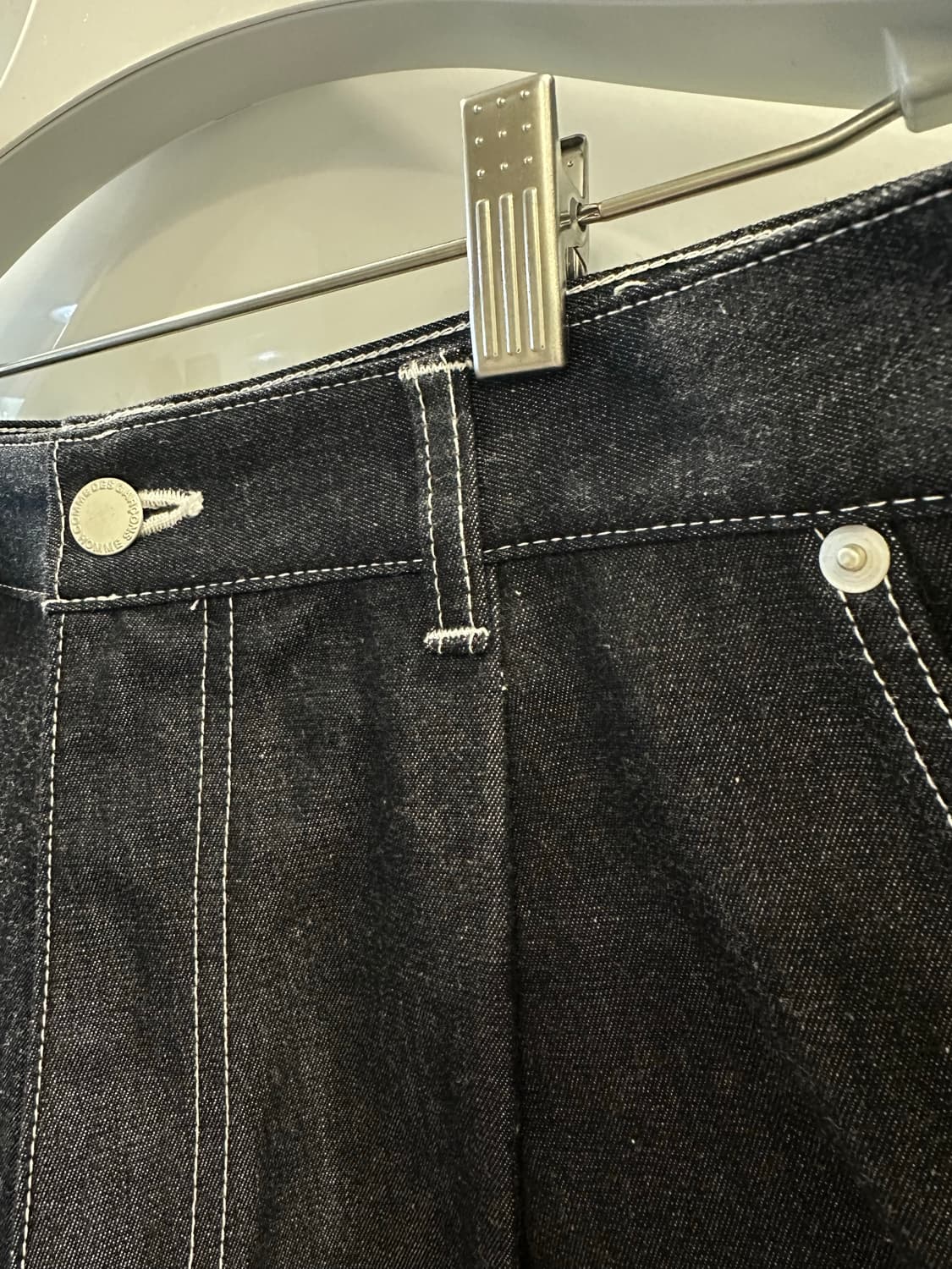 남성 꼼데가르송 옴므 흑청데님 하프팬츠 M 상품이미지4