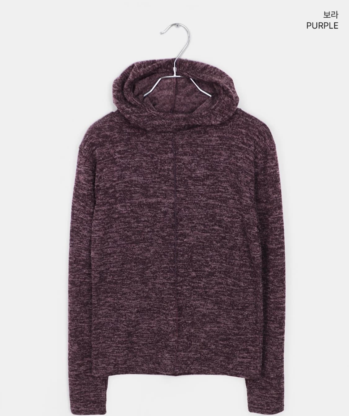 코엘 터틀넥 핸드워머 후드 셔츠 퍼플 슬리브 티 상품이미지2