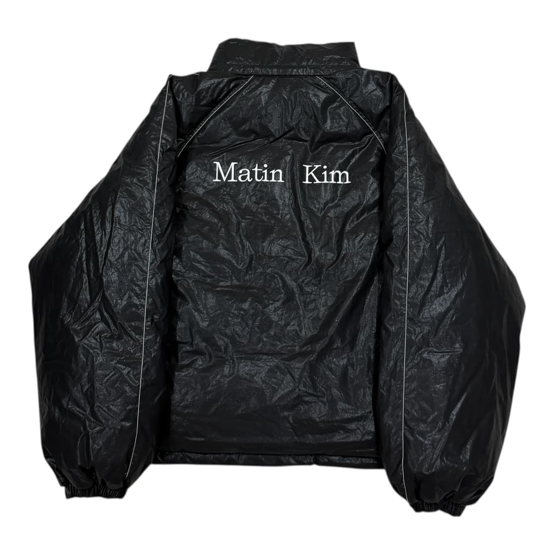 마뗑킴 마뗑 로고 코팅 다운 점퍼 패딩 블랙 L 상품이미지1