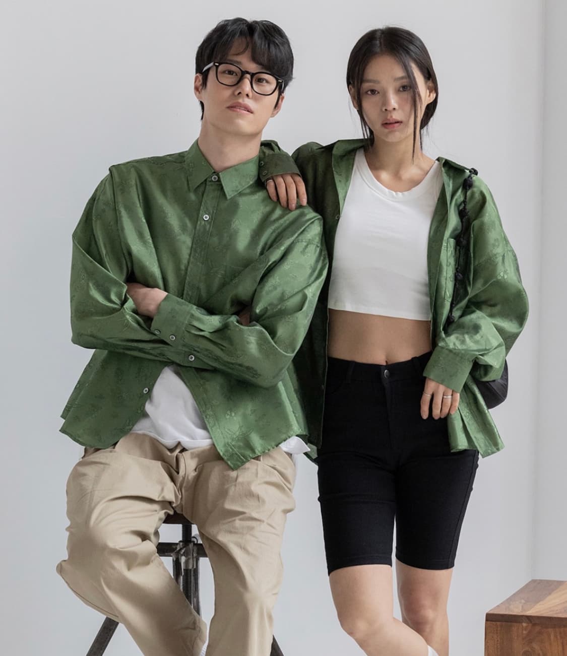 MOOROOTS 무릇 십장생 셔츠 녹색 상품이미지3