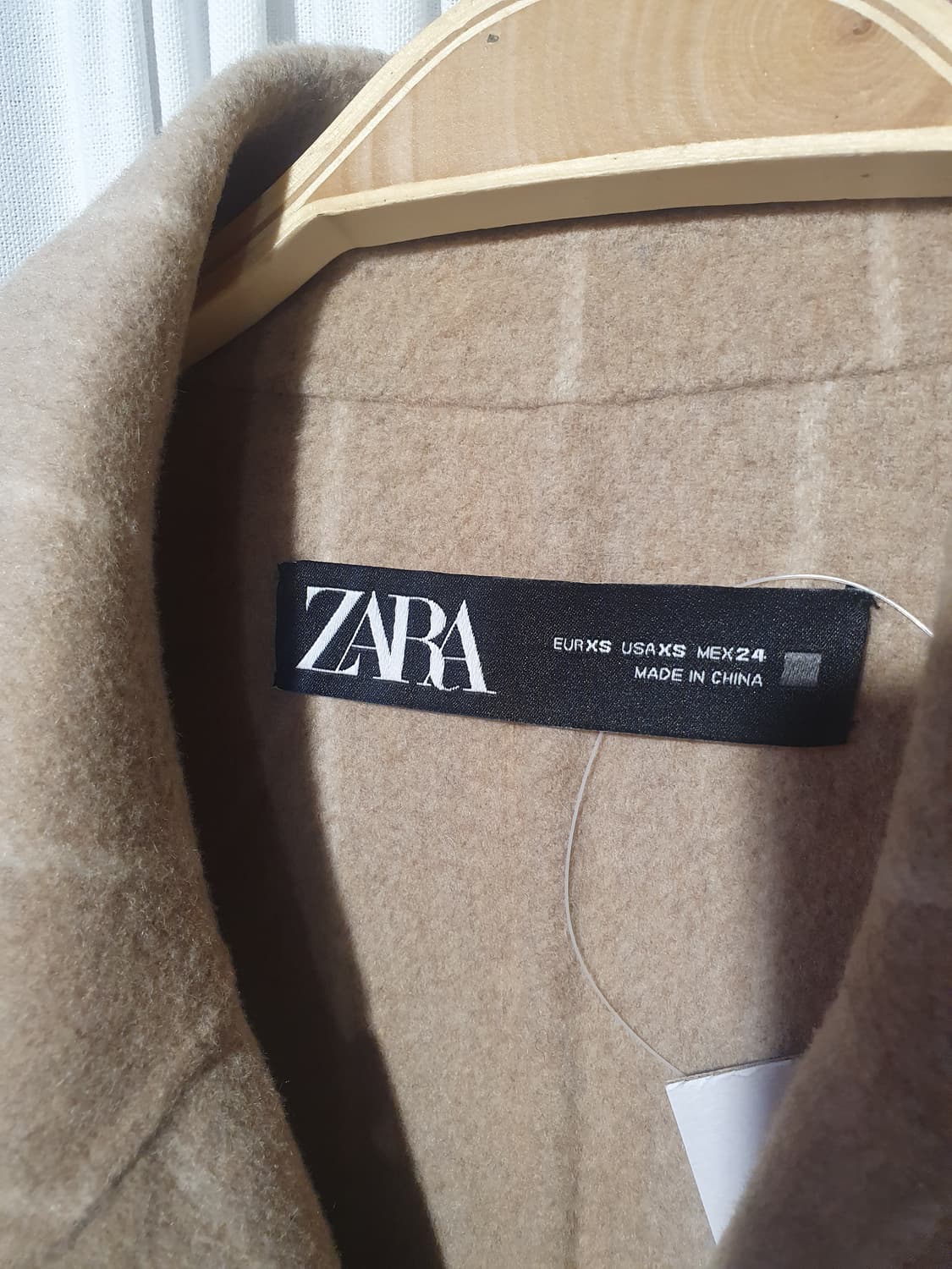 자라 베이지 스트라이프 더블 코트 2200313 상품이미지3