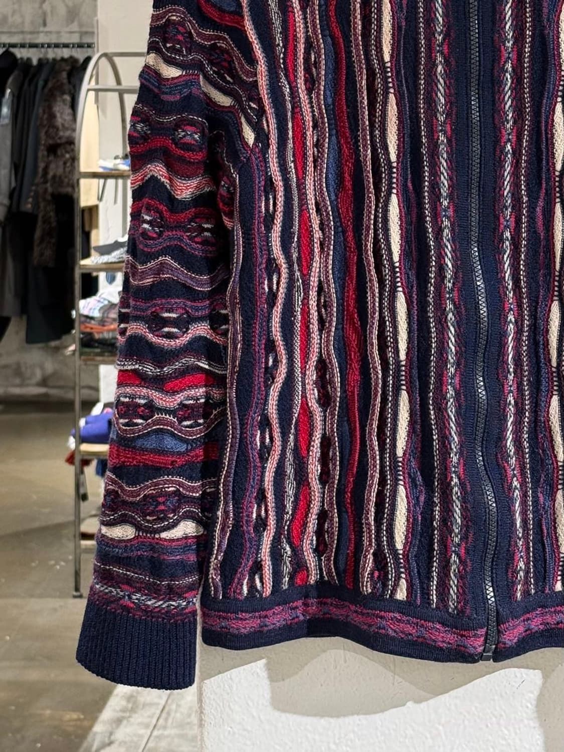 퓨얼리 오스트레일리안 멀티컬러 케이블 니트 집업 상품이미지4