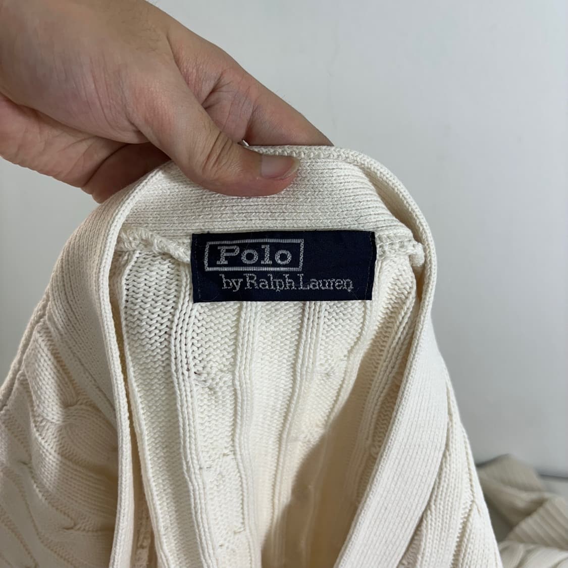 L 105 폴로랄프로렌 라이트크림 꽈베기 면니트가디건 상품이미지7