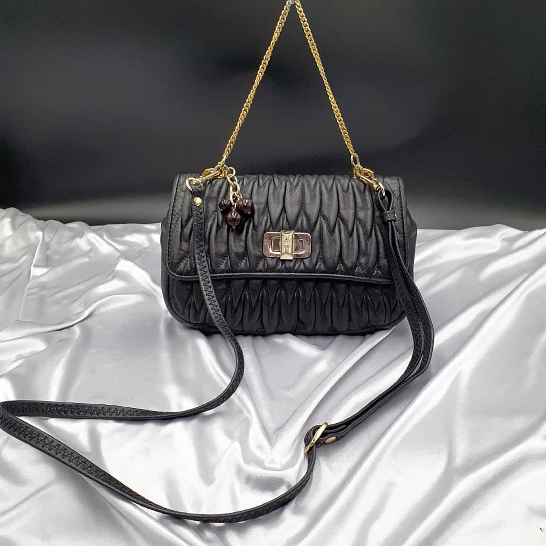 닥스 체인장식 가죽 숄더백 크로스백 중고 가방 은피아노 상품이미지2