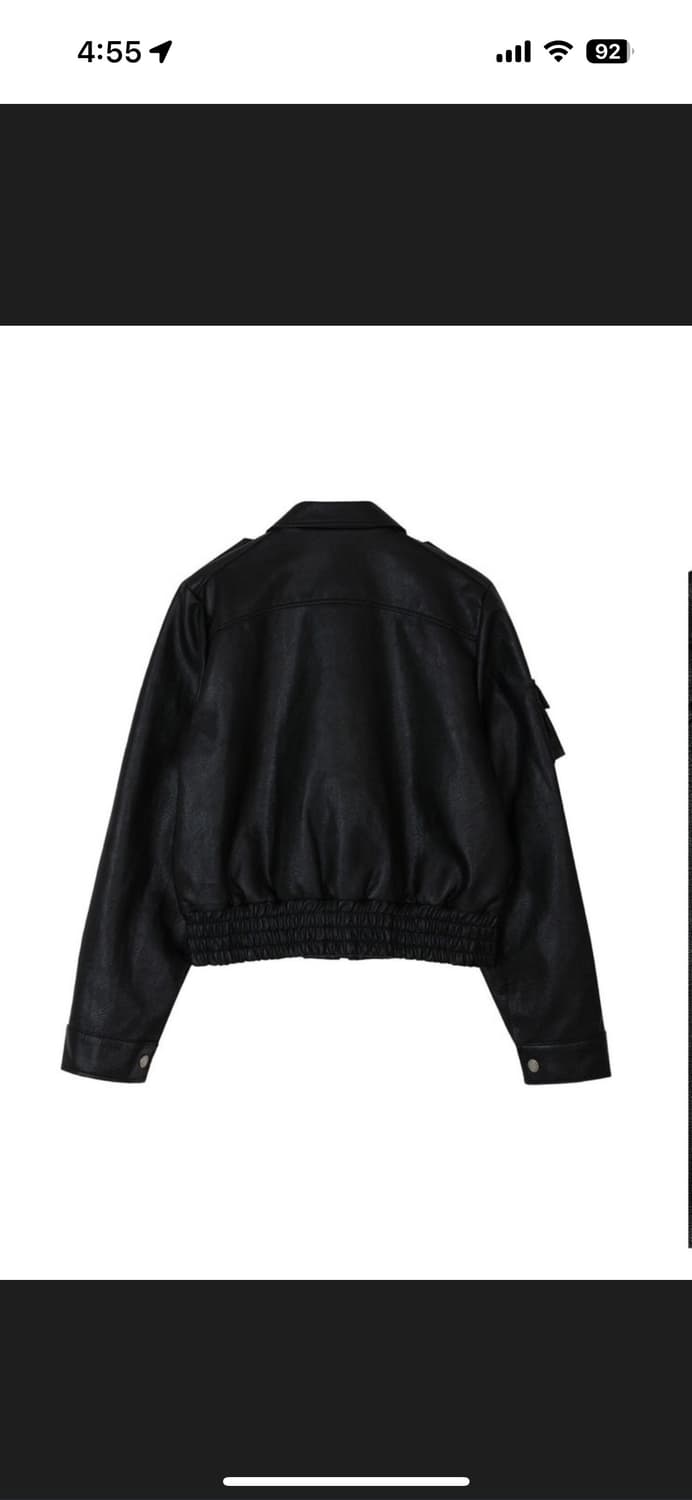 보헴서 봄버 레더자켓 블랙 상품이미지2