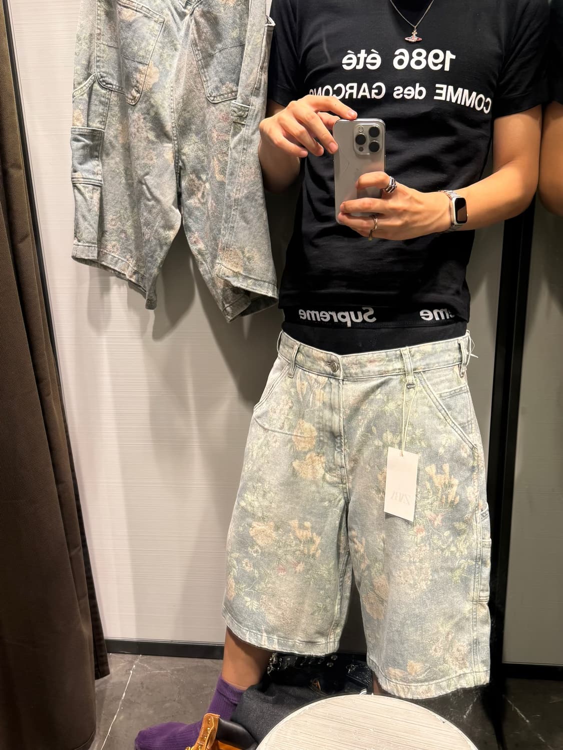 유일매물 Zara 도쿄긴자 페이디드 플라워팬츠 상품이미지4