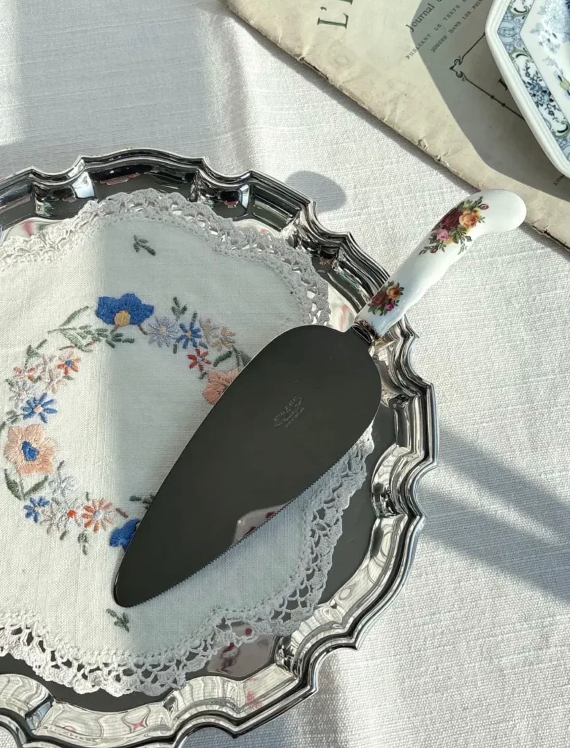 빈티지 로얄알버트 황실장미 케이크서버 상품이미지1