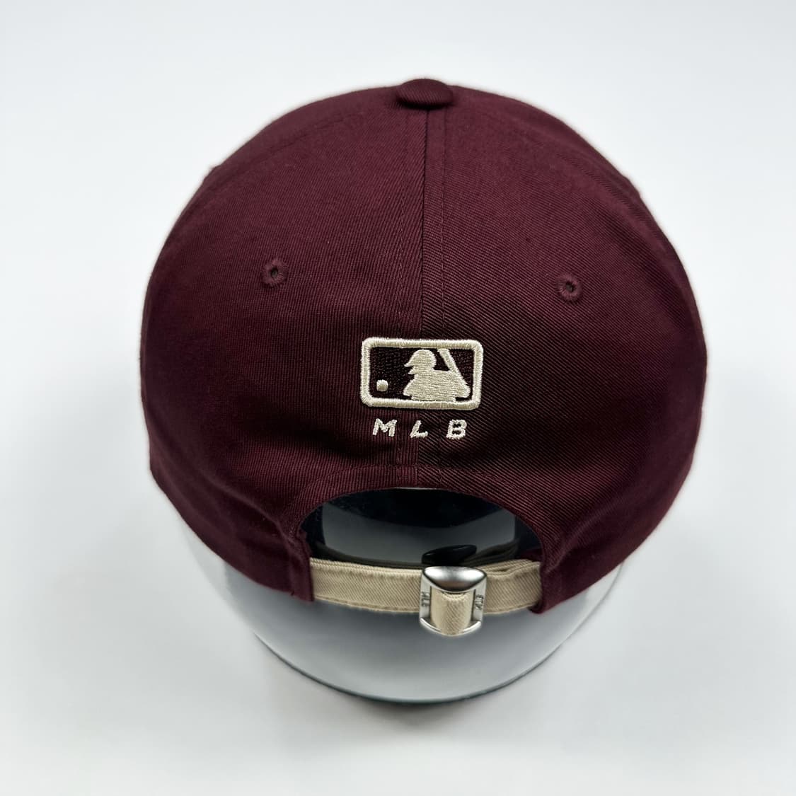 MLB C로고 버건디 볼캡 모자 상품이미지3