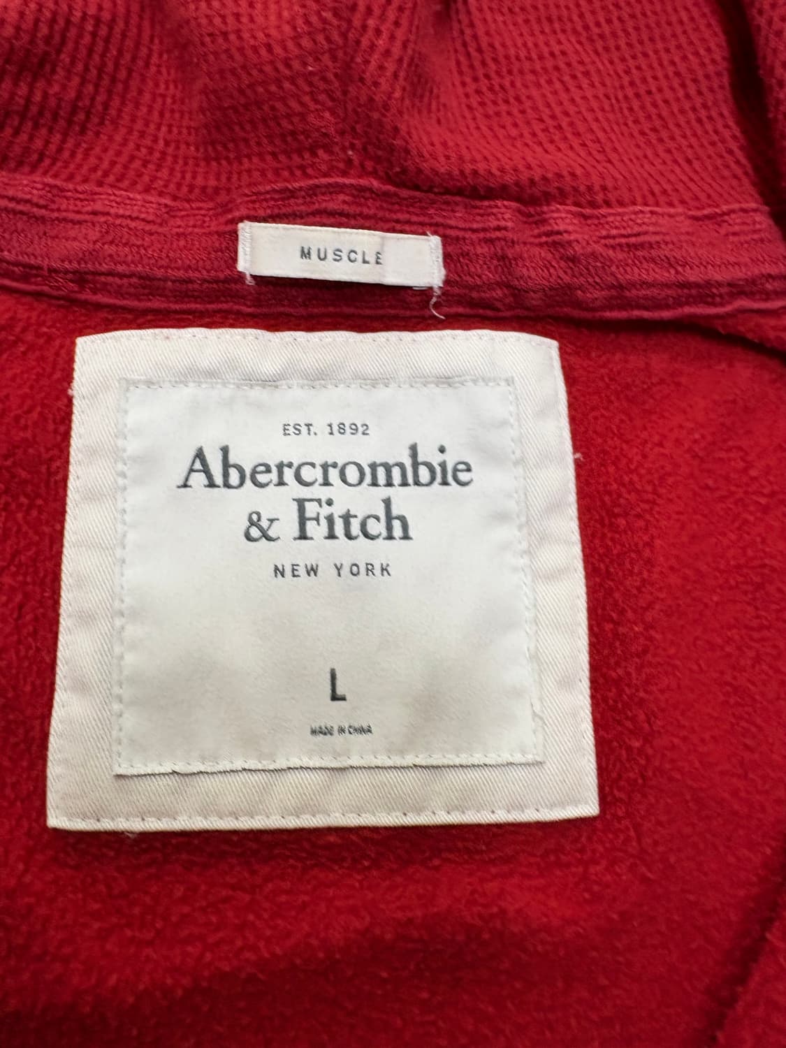 아베크롬비 후드집업 순록 레드 L 상품이미지2