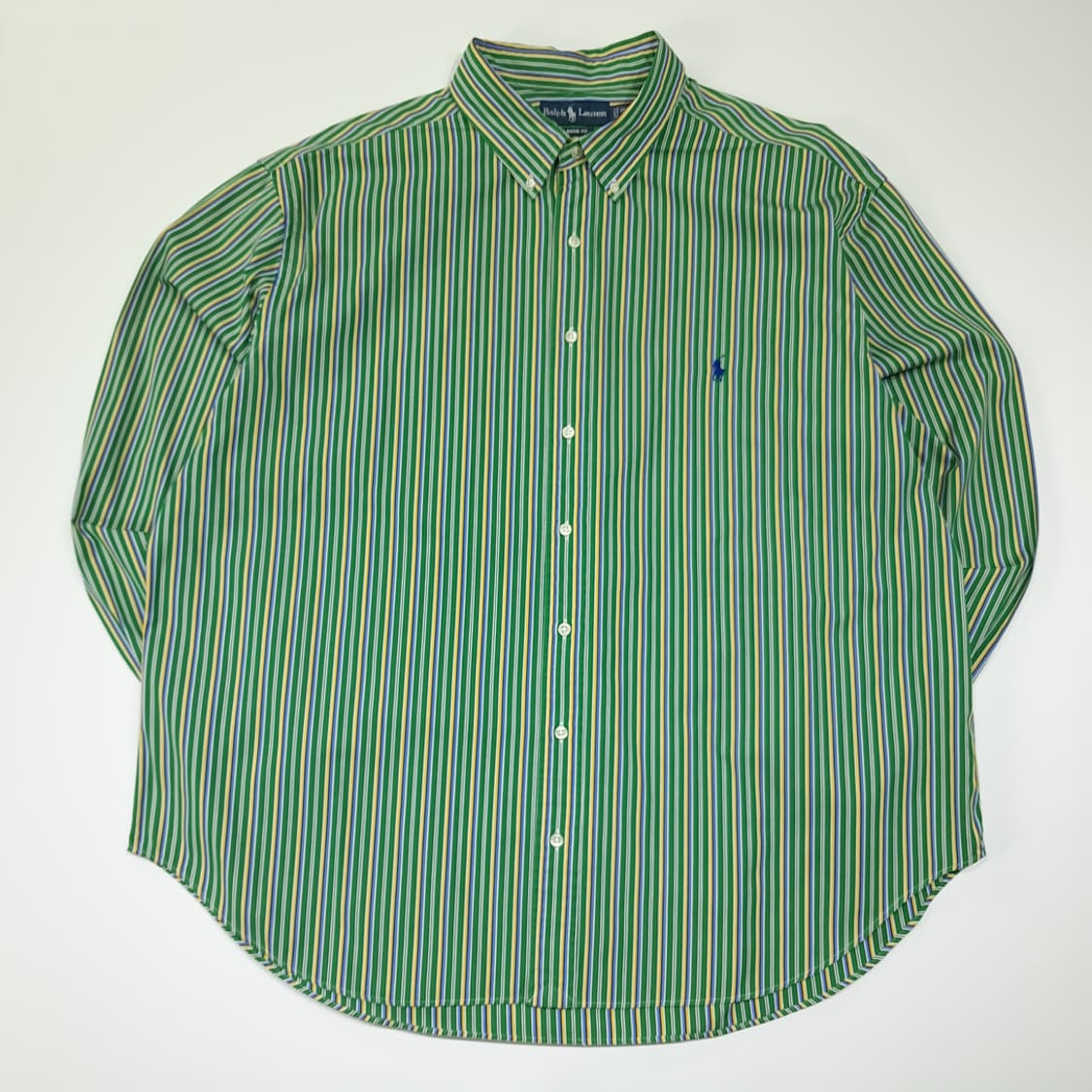 CL609 3XB 폴로 00s 코튼 멀티 스트라이프 그린 셔츠 남방 상품이미지1