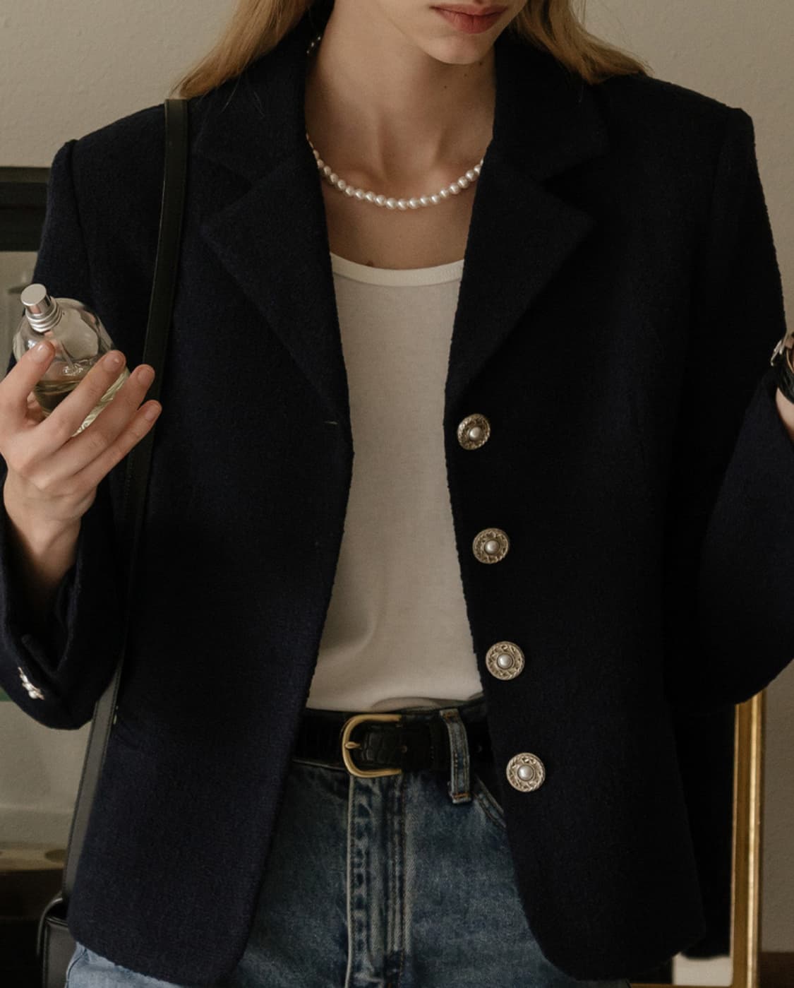 틸아이다이 그레이스 트위드 자켓 네이비 상품이미지5